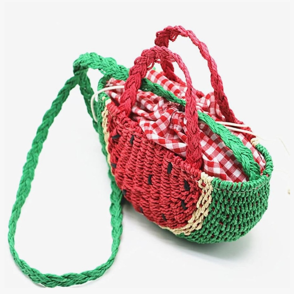 Handcrafted Watermelon Design Woven Bag